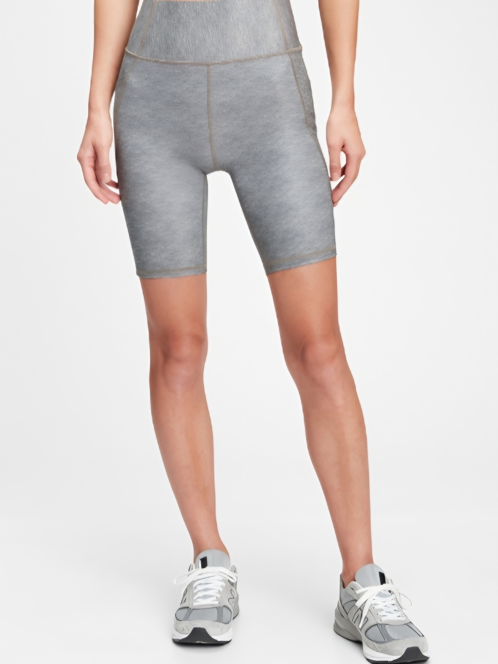 GAP High-Waist Grey Bike Shorts, Large